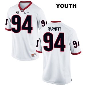 Youth Georgia Bulldogs NCAA #94 Michael Barnett Nike Stitched White Authentic College Football Jersey XIJ5454NY